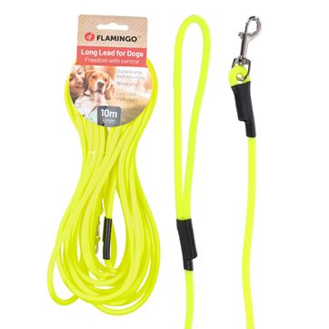 Flamingo Spårlina Caspar biothane rund gul 1000cm Ø6mm