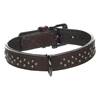 Flamingo Hundhalsband Denver läder/nitar brun S/M 31-37cm 25mm