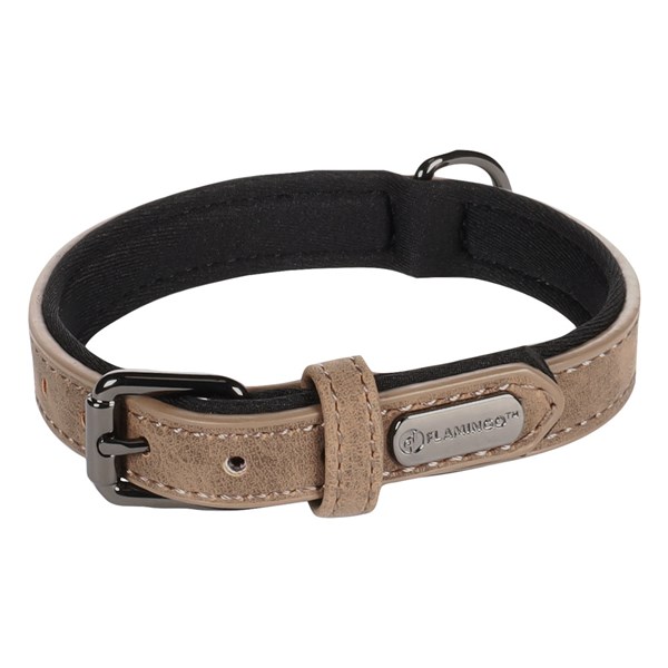 Flamingo Hundhalsband Delu brun 36-44cm x 20mm