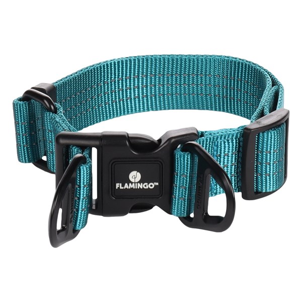 Flamingo Hundhalsband Zorba turkos M: 40-55cm 32mm