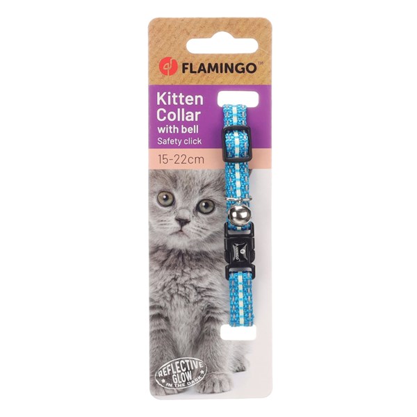 Flamingo Halsband Jinxy kattunge ljusblå 15-22cm