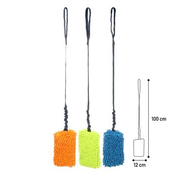 Flamingo Bungee Fauxtra mopp med resårhandtag och fleeceflärpar S 80cm