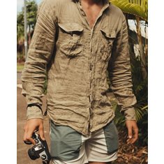 Safari Linen Shirt Mens