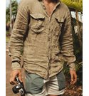 Safari Linen Shirt Mens