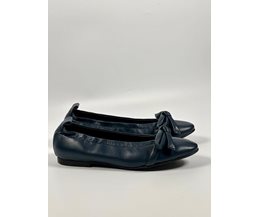 Victoria ballerina blå skinn