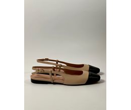 Catja slingback beige/svart skinn