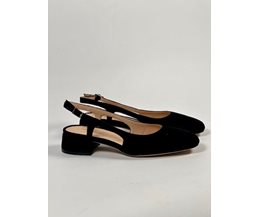 Sofia slingback svart mocka