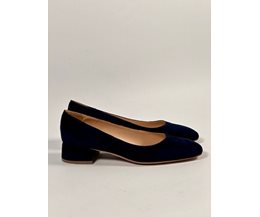 Gisela pumps blå mocka