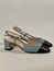 Ester slingback i ljusblå/svart skinn