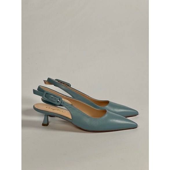 Wilma slingback ljusblå skinn