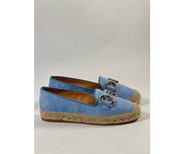 Iris espadrillos ljusblå mocka