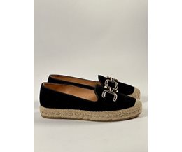 Iris espadrillos svart mocka