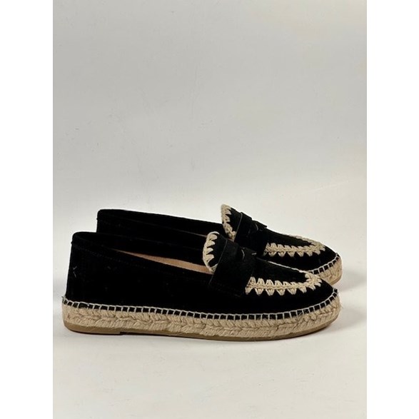 Estelle espadrillos svart mocka