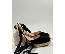 Elvira espadrillos svart mocka