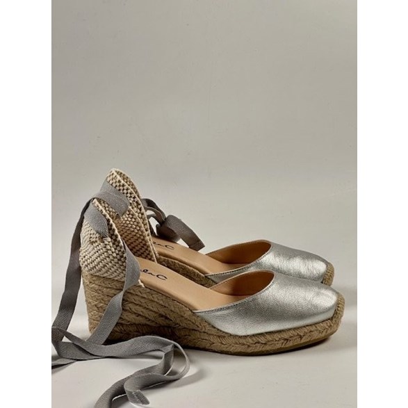 Elvia espadrillos silver skinn