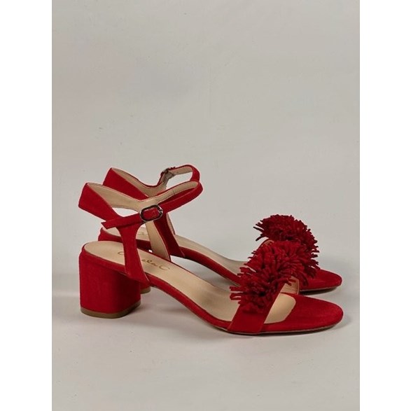 Amara sandal röd mocka
