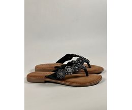 Mimmi sandaler svart skinn/stenar