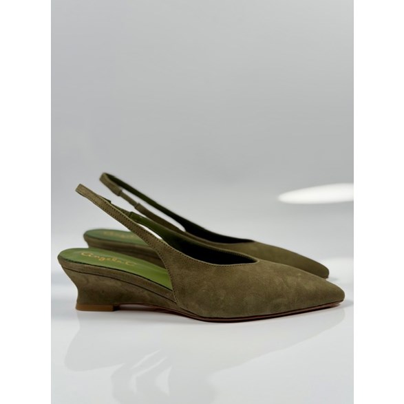 Gloria slingback grön mocka