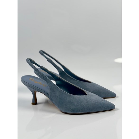 Matilde slingbacks ljusblå mocka