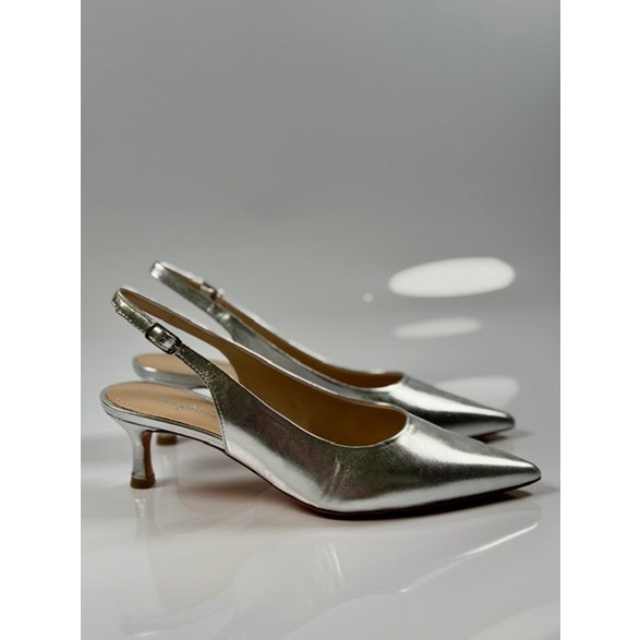 Ambra slingbacks silver skinn