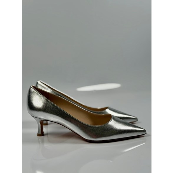 Emilia pumps silver skinn