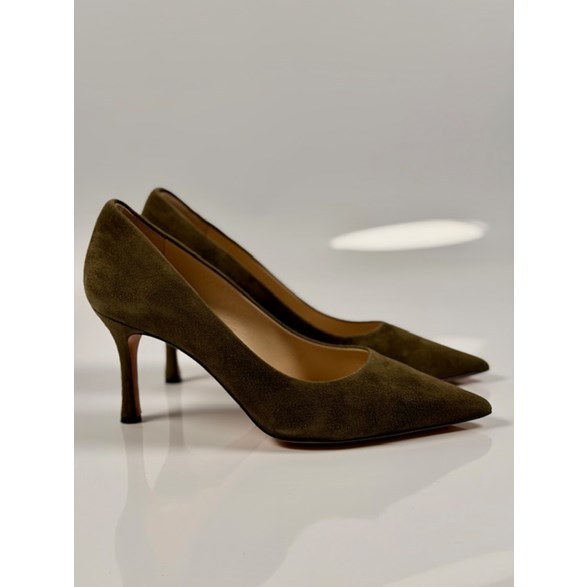 Carrie pumps grön mocka