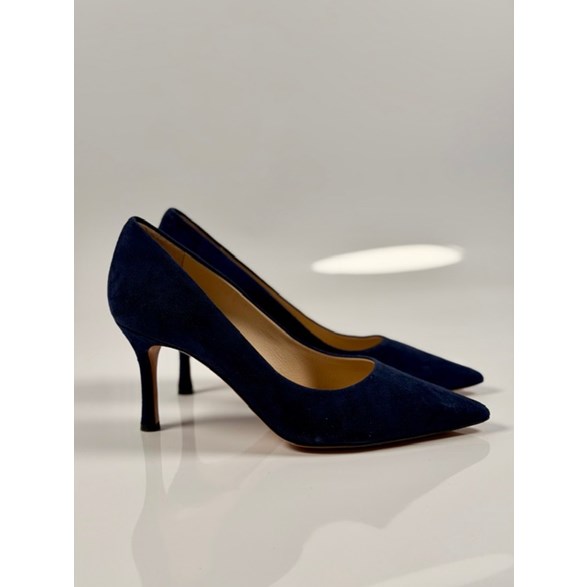 Carrie pumps blå mocka