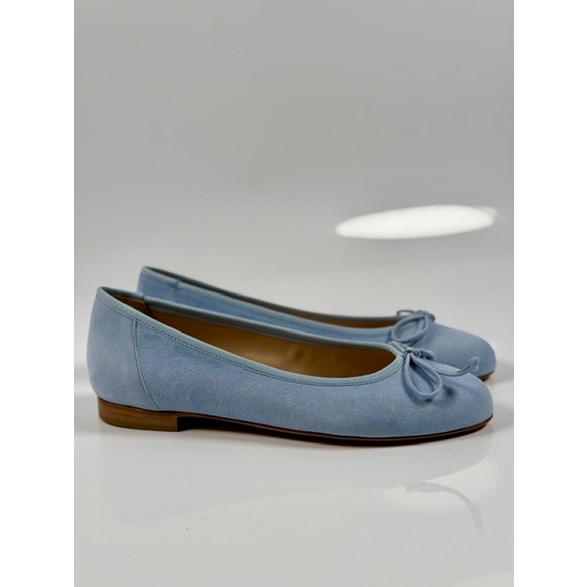 Natalie ballerina ljusblå mocka