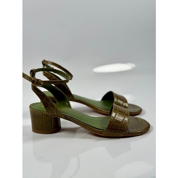 Gaia sandal grön croco-skinn