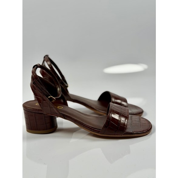 Gaia sandal brun croco-skinn