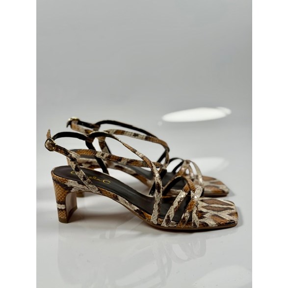 Arianna sandalett cognac/beige orm-skinn