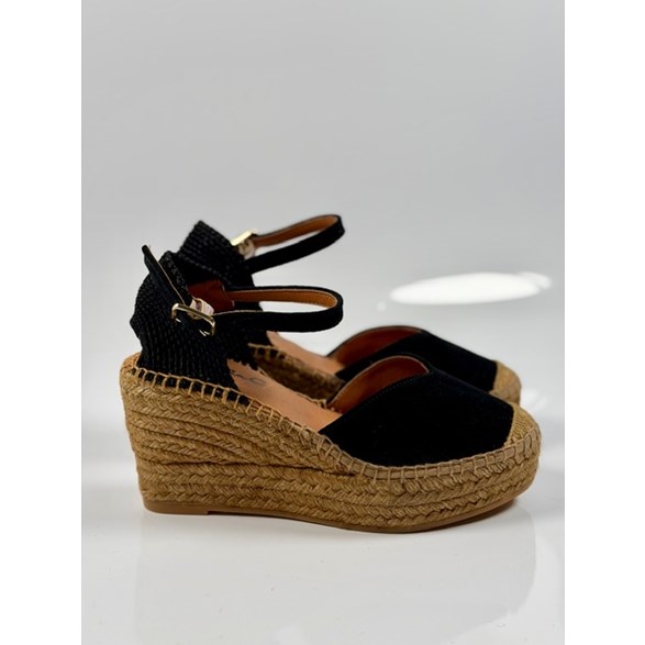 Luna espadrillos svart mocka