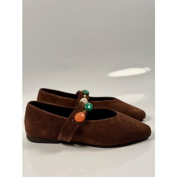 Martina ballerina brun mocka