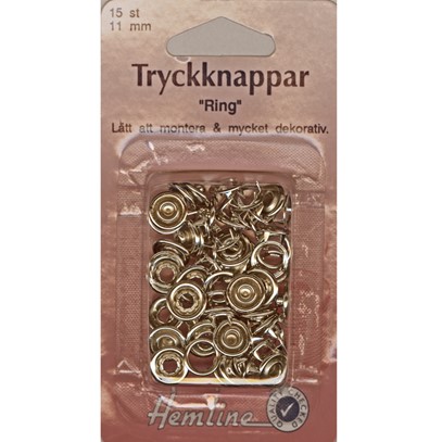 Taggtryckknappar ring 11 mm 15 st