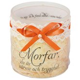 Doftljus med text Morfar
