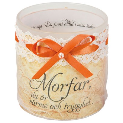 Doftljus med text Morfar