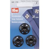 Tryckknappar 21 mm Svart