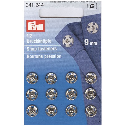 Tryckknapp 9 mm Silver