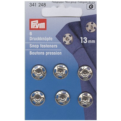 Tryckknappar 13 mm Silver