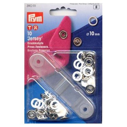 Tryckknapp vit ring 10 mm