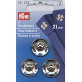 Tryckknappar 21 mm Silver