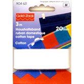 Bomullsband 20 mm x 3 meter Vit