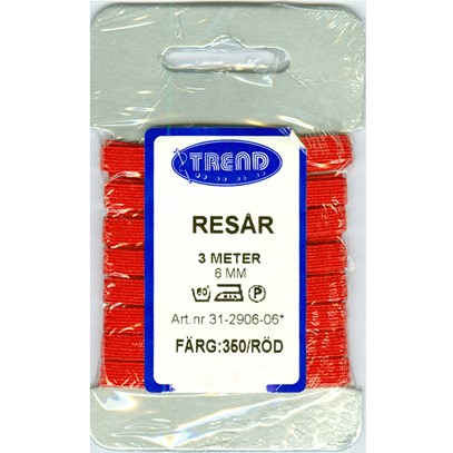 Resår 6 mm Röd