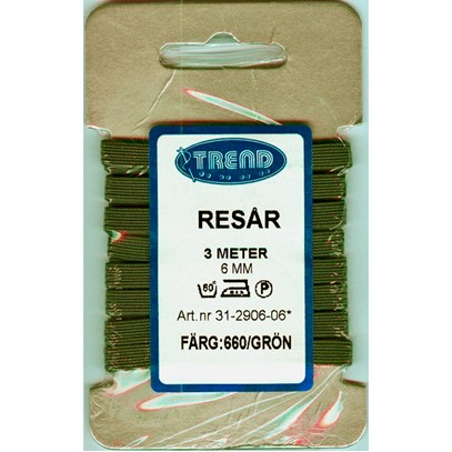 Resår 6 mm Grön