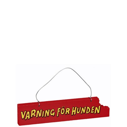 Skylt med hundvarning