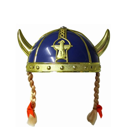 Vikingahjälm med flätor