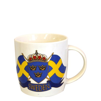 Mugg med svenska flaggor