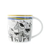 Mugg med Dalahästar Gråton