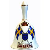 Bordsklocka med sverigeflaggor