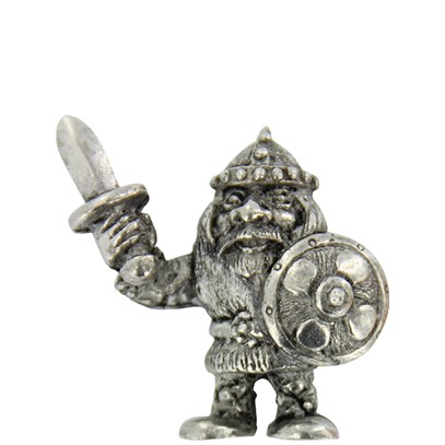 Viking utan horn med svärd